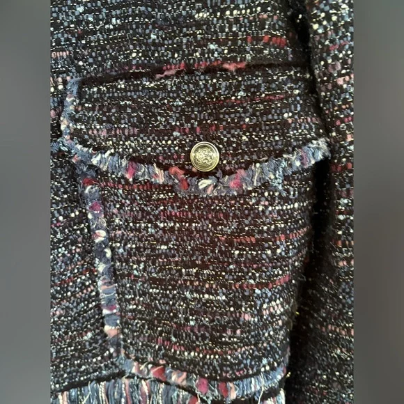 Zara Tweed Fringe Hem Blazer - Picture 9 of 17